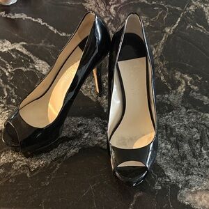 Barney’s New York Black Peep-Toe Stiletto 5” Heels Size 9.5